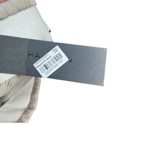 Halston Heritage Draped Satin Skirt Mini Pleated Stone Cream Size Small - Picture 9 of 13